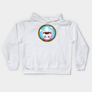 Pink cup of coffee Kids Hoodie